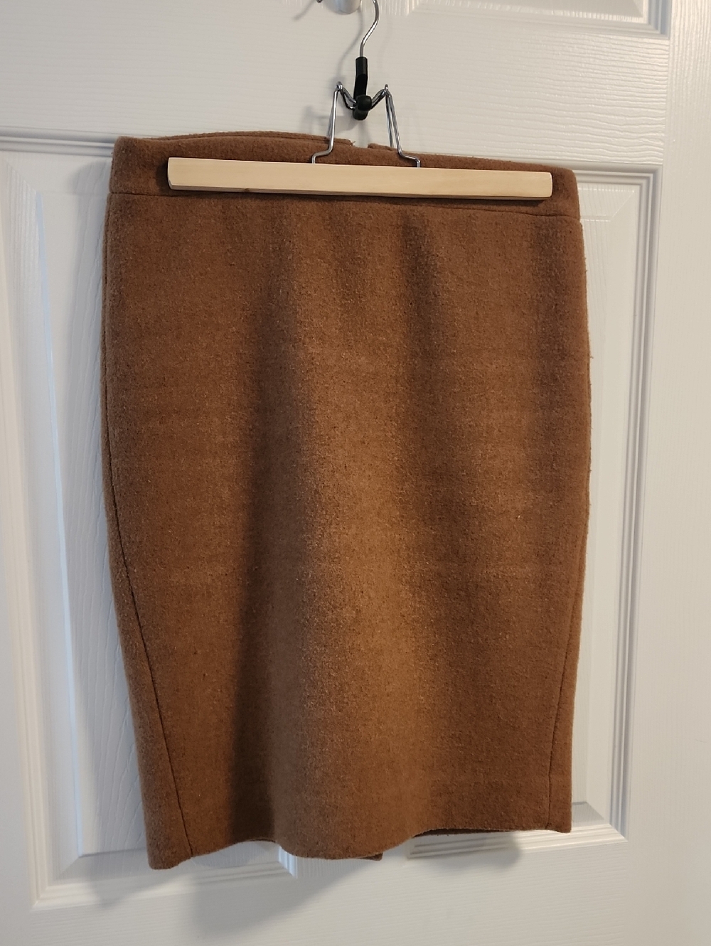 J. Crew Camel Brown Wool-Blend Pencil Skirt